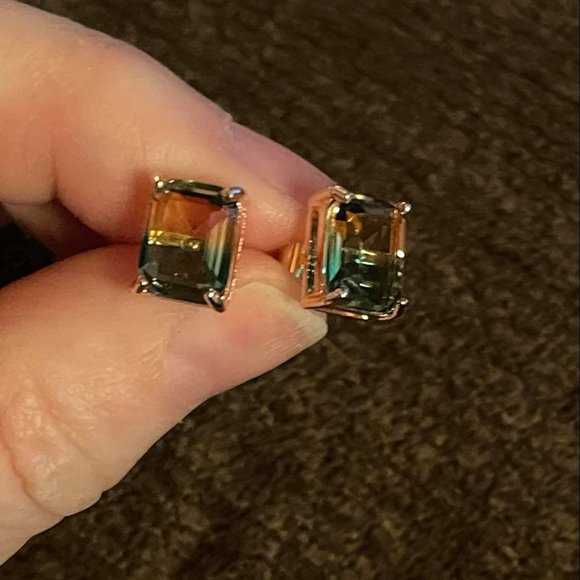 Yellow Green Ombre Tourmaline Earrings - Picture 8 of 8